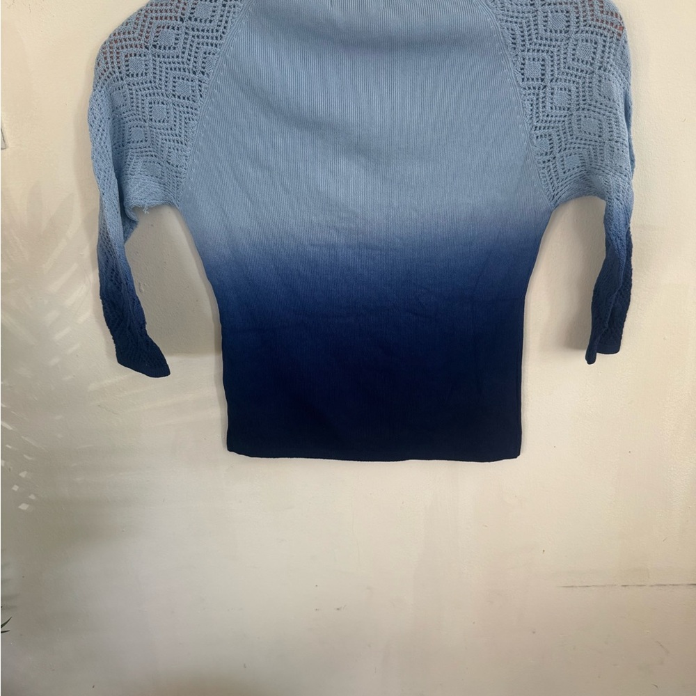 Vintage Y2K,Blue Ombre Embellished Women’s Top - Picture 2 of 2